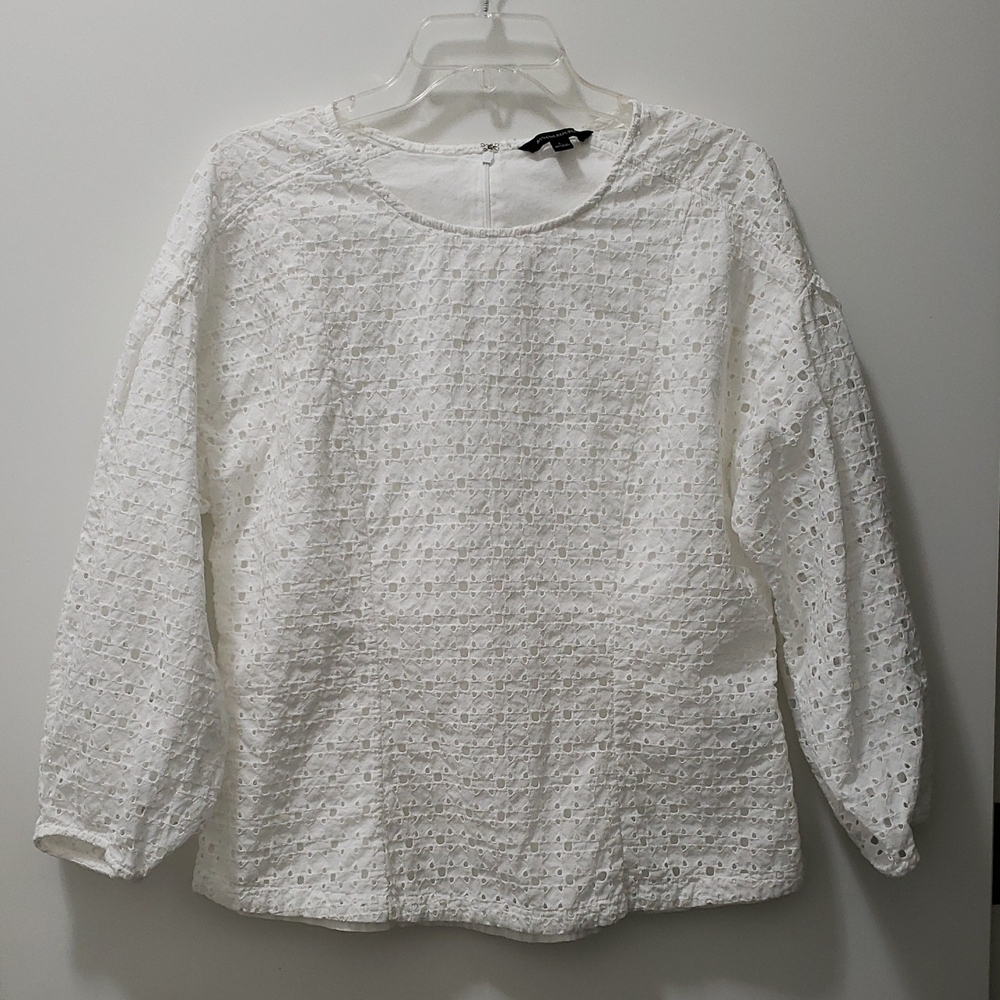 Banana Republic White Eyelet 100% Cotton Women's Top